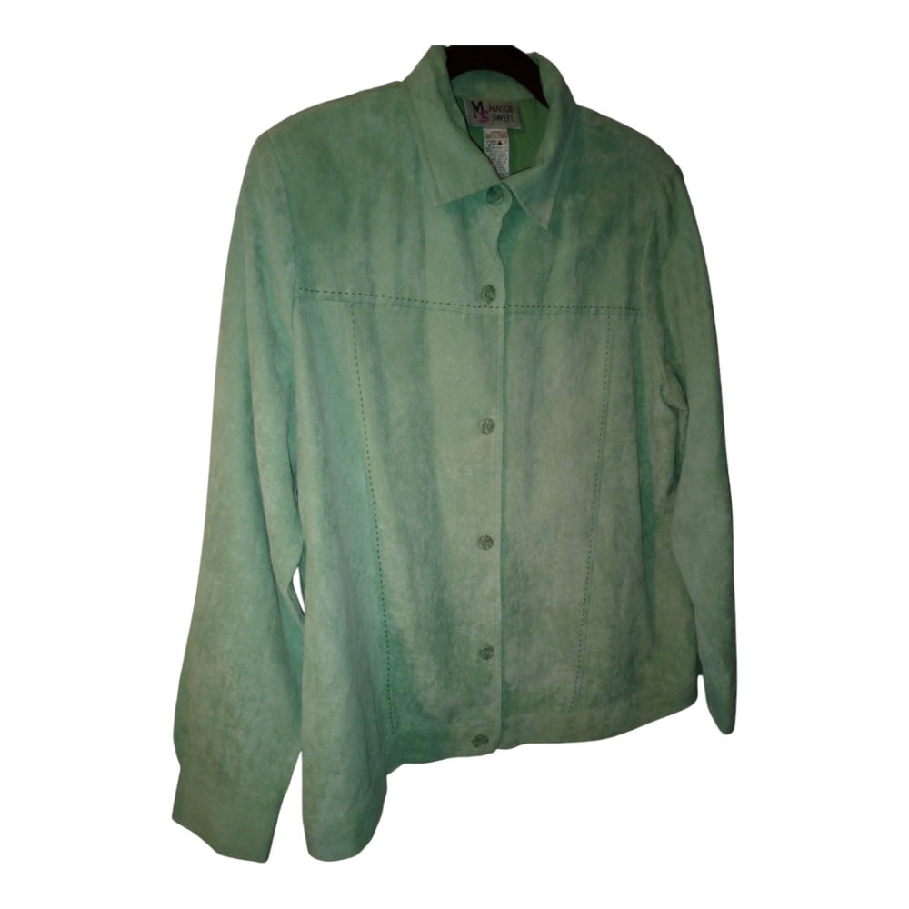 Maggie Sweet Pantsuit Jacket, Celery or Light Green, Size M, Pre-owned - Picture 1 of 7